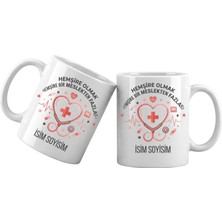 Liya Gift Collection Kişiye Özel Hemşire Meslek Kupası – Isim Yazılı Hemşire Temalı Kupa Bardak Hemşire Hediyesi