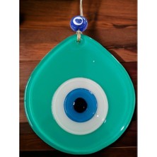 Akinco Nazar Boncuklu Yeşil Renk Nazar Boncuklu Damla Desen El Yapımı Duvar Süsü