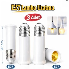 Vwin E27 Lamba Duy Uzatıcı Ampulü 9.5 cm Uzatır E27 To E27 (3 Adet)