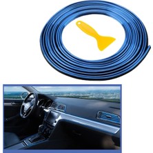Mavi Araba Oto trim Dekorasyon Şeridi Kauçuk Elastik Kolay Kurulum 5 Metre Şerit Bant (5477) Nfs