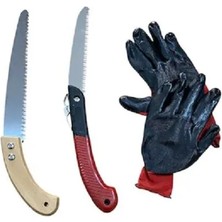 Mobilreyon Bağ Bahçe Bakım Budama Kesme Seti 2 Adet Testere - Eldiven 3 Parça Bahçıvan Set