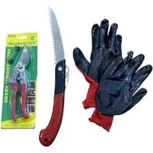 Mobilreyon Bağ Bahçe Bakım Seti, Budama Makası,Plastik Saplı Katlanabilir Testere, Eldiven Hediyeli