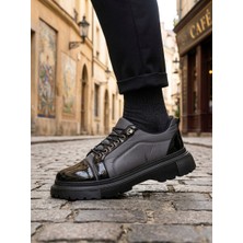 Baybonza BA0245 Gri Rugan Paraşüt Detaylı Akıllı Lastik Bağcık Yüksek Taban Günlük Erkek Ayakkabı