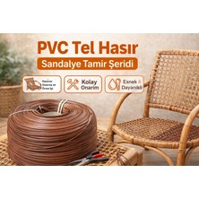 Mady Aksesuar Pvc Tel Hasır Ip, Kahverengi 20METRE, Hazeran Örme, Dayanıklı Sandalye, Masa Tamir Ipi