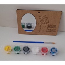 Ebrulisler 1 Ahşap Canım Annem Ayna Duvar Süsü 1 Boya 1 Fırça Okul Kreş Aktivite Etkinlik Aile Katılımı Boyama