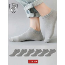 COUSEN 12 Çift Pamuklu Patik Çorap| Gri | Günlük | Comfort | Egzersiz  | Fitnes | Spor