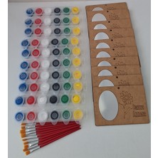 Ebrulisler 10 Ahşap Canım Annem Duvar Süsü Ayna 10 Boya 10 Fırça Okul Etkinlik Aile Katılım Anneler Günü Boyama