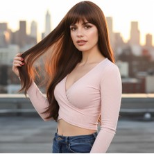 Esranın Dünyası Fiber Sentetik Uzun Düz Kahküllü Peruk - Kahve  Karamel RSPRK34-ESRDNS