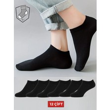 COUSEN 12 Çift Pamuklu Patik Çorap| Siyah | Günlük | Comfort | Egzersiz  | Fitnes | Spor