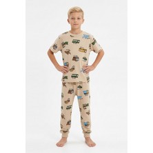 Isobel Isob Lacivert Astronot Desenli %100 Pamuk Erkek Çocuk Pijama Takımı 3-12 Yaş 91106