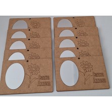 Ebrulisler 10'lu Ahşap Canım Annem Duvar Süsü Ayna Okul Kreş Aktivite Etkinlik Aile Katılımı Boyama