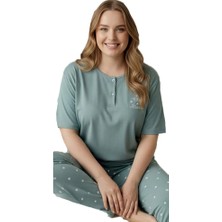 Bipamuk Silva Pamuklu Büyük Beden Kadın Kısa Kol Pijama Takımı 3xl–6xl