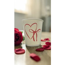 SBStrend Kalp-Kurdela Sevgi Doğumgünü Etkinlik Parti Temalı Tek Kullanımlık 7 Oz 50 Adet Karton Bardak