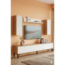 Yumedi Design TVR1899DB - Didema Tv Ünitesi Takımı 180CM Safirmeşe-Beyaz