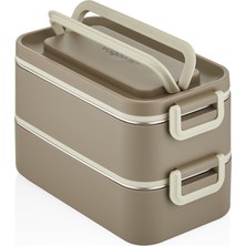 Vagonlife Beslenme Kutusu Paslanmaz Çelik - 2000 ml Çorba ( Yoğurt ) Kaseli 2 Katlı Yeni Nesil Lunch Box