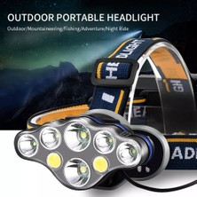 LTG Nova PS-888 Güçlü USB Şarj Edilebilir Profesyonel 8 Modlu 6000 Lümen 8 LED Su Geçirmez Kafa Lambası