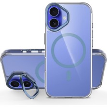 Kupa iPhone 17 Kılıf Kamera Standlı Airbag Kenar Magsafe Şarj Şeffaf Renkli Çerçeve Kapak