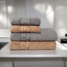 Nurpak Ahenk 2 Adet 50X90 cm ve 2 Adet 90X150 cm % 100 Pamuk Yüksek Gramajlı Banyo Seti