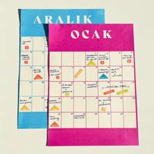 Asterias Atölye Tarihsiz A4 Takvim - Pop Color