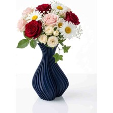 DenizCanlilari Lacivert Mat Dokulu Minimalist Vazo - Modern Salon Aksesuarı