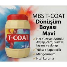 T-Coat Yeni Nesil Dönüşüm Boyası(Mavi) Ahşap-Cam-Plastik-Duvar-Fayans-Dolap