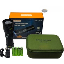 Goldorion OR-G601 200W Lazer LED El Feneri + Yedek Pil Seti - Powerbank Özellikli Profesyonel Avcı Paketi