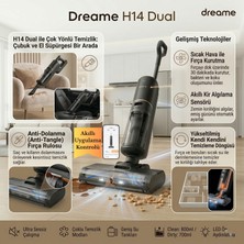 Ecovacs Dreame H14 Dual Akıllı Islak ve Kuru Vakumlu Süpürge: 180° Yatabilen Tasarım, Sıcak Su ile Kendi Kendini Temizleme ve Sıcak Hava ile Kurutma Özellikli, Çok Fonksiyonlu El Süpürgesi Kombinasyonlu