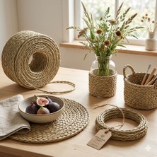 Mady Aksesuar Yosun Ip, Doğal Natural Renk, Sepet Kutu Yapımı, Supla Yapımı 3.0-3.5mm 500 Gram