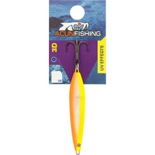 Acun Fishing Metal Jig Olta Kaşığı 3D Balık Avı Kaşığı Turuncu-Sarı 18GR