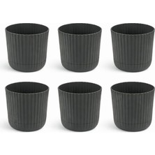 Omnipazar KRS-261 Zeraf Dekoratif Tabaklı Saksı Takımı Yeşil 1.3 Lt No:1 6 Adet