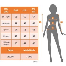 Gacha Kadın Uzun Kollu Yuvarlak Yakalı Viskon Bluz