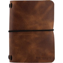 Norwegia Smögen -  Deri Pasaport Kılıfı - 3 Defter - Taba