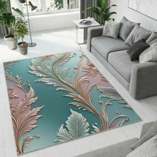 Colorix Carpet Dijital Baskı Dekoratif Kaymaz Taban Antibakteriyel Yıkanabilir Halı NO:2692