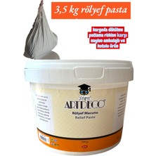 3500 gr Rölyef Pasta Beyaz Artdeco Yerli Üretim Naylon Ambalaj ve Kutulu Ürün A Kalite Rölyef Macunu