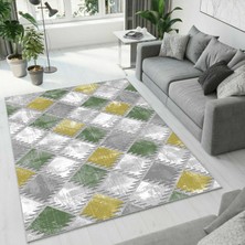 Colorix Carpet Dijital Baskı Dekoratif Kaymaz Taban Antibakteriyel Yıkanabilir Halı NO:2545