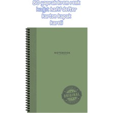 Keskin Color 80 Yaprak Krem Renk Kağıt Hafif Defter Karton Kapak Kareli