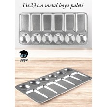 Metal Boya Paleti Dikdörtgen 11X23 cm 12 Gözlü