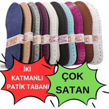 Feyza Design 10 Çift Renkli Suni Deri Eva Patik Tabanı, 2 Katmanlı Delikli Tabanlık