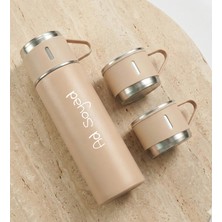 vegahediye v vega Özel Kutulu Kişiye Özel 3 Bardaklı Paslanmaz Çelik Termos Bardak 500ML.