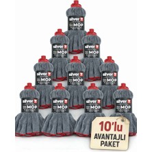 Silver Home 10 Adet Süper Emici Mop Havlu Mop 55X105 cm