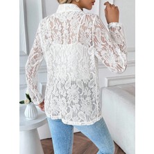 Civetta Kadın Uzun Kollu Yakalı Önü Açık Dantelli Ceket