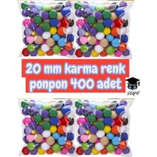 20 mm Karma Renk Ponpon 400 Adet