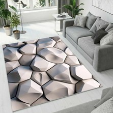 Colorix Carpet Dijital Baskı Dekoratif Kaymaz Taban Antibakteriyel Yıkanabilir Halı NO:2427