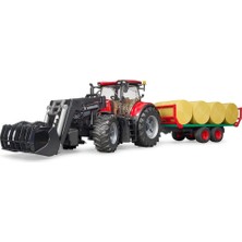 NessiWorld Case Optum 300CVX Kepçeli Traktör ve Balya Taşıma Römorku BR03198