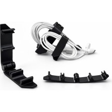 Lmz Design Kablo Düzenleyici 5'li Set, Kablo Sarma Aparatı, Kablo Tutucu, Şarj Kablosu Düzenleyici Siyah