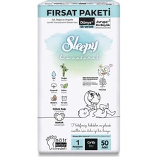 NessiWorld Bio Natural Bebek Bezi Fırsat Paketi 1 Beden 2-5 kg 50 Adet