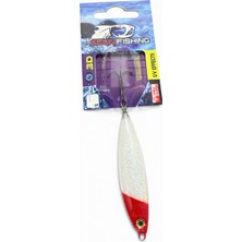 Acun Fishing Metal Jig Olta Kaşığı 3D Balık Avı Kaşığı Beyaz-Kırmızı 18GR