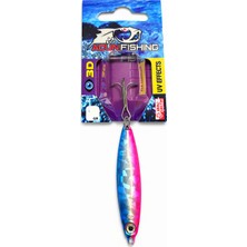 Acun Fishing Metal Jig Olta Kaşığı 3D Balık Avı Kaşığı Mavi-Pembe Holografik 18GR