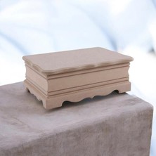 Sekay Ahşap Ahşap-Boyanabilir-Takı-Makyaj-Aksesuar-Dekoratif-büyük boy Çok Amaçlı ayaklı Kutu