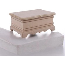 Sekay Ahşap Ahşap-Boyanabilir-Takı-Makyaj-Aksesuar-orta boy Dekoratif Çok Amaçlı Ayaklı Kutu